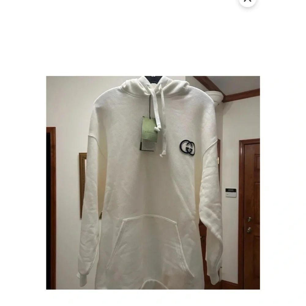 Gucci interlocking G logo, oversized cotton hoodie size small fits large